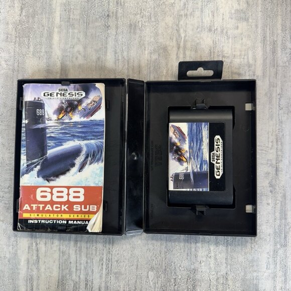 Sega Genesis 688 Attack Sub Complete In Box Tested and Working - Picture 7 of 8